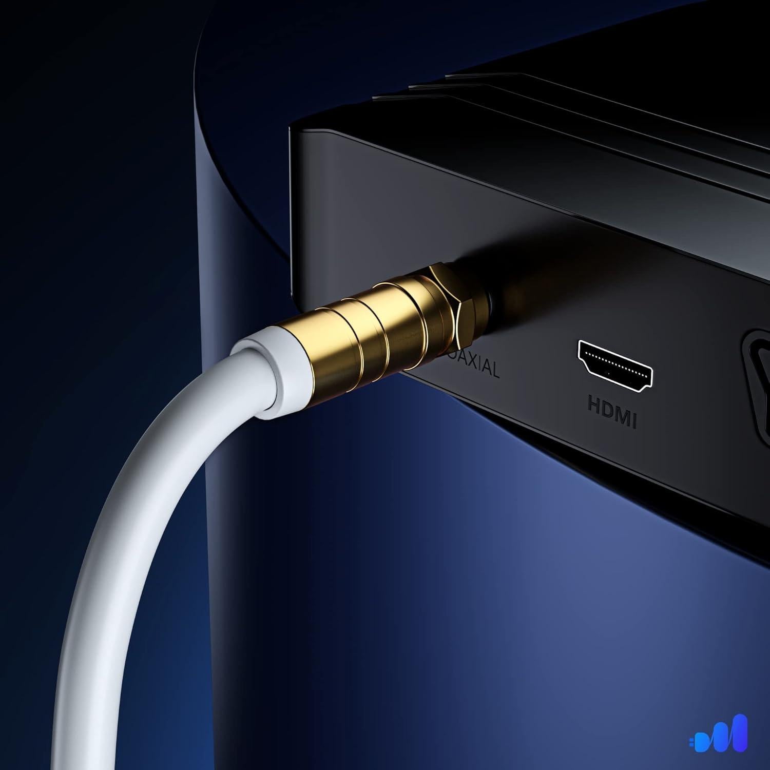 Cable Coaxial RG6 Maximm 1.22m Cuádruple Apantallado Blanco