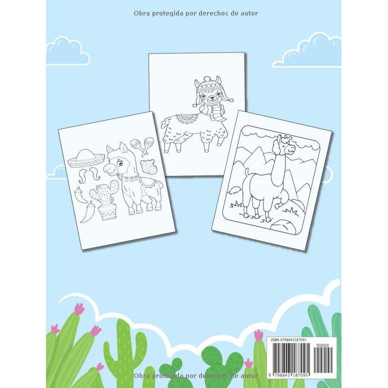 Alpacas y llamas Libro de Colorear: Descubra 40 lindas y divertidas ilustraciones de llamas, libro para colorear con diferentes diseños de llamas para ... coloreando durante horas (Spanish Edition)