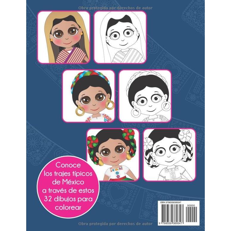 Trajes Típicos de México Libro para colorear (Spanish Edition)