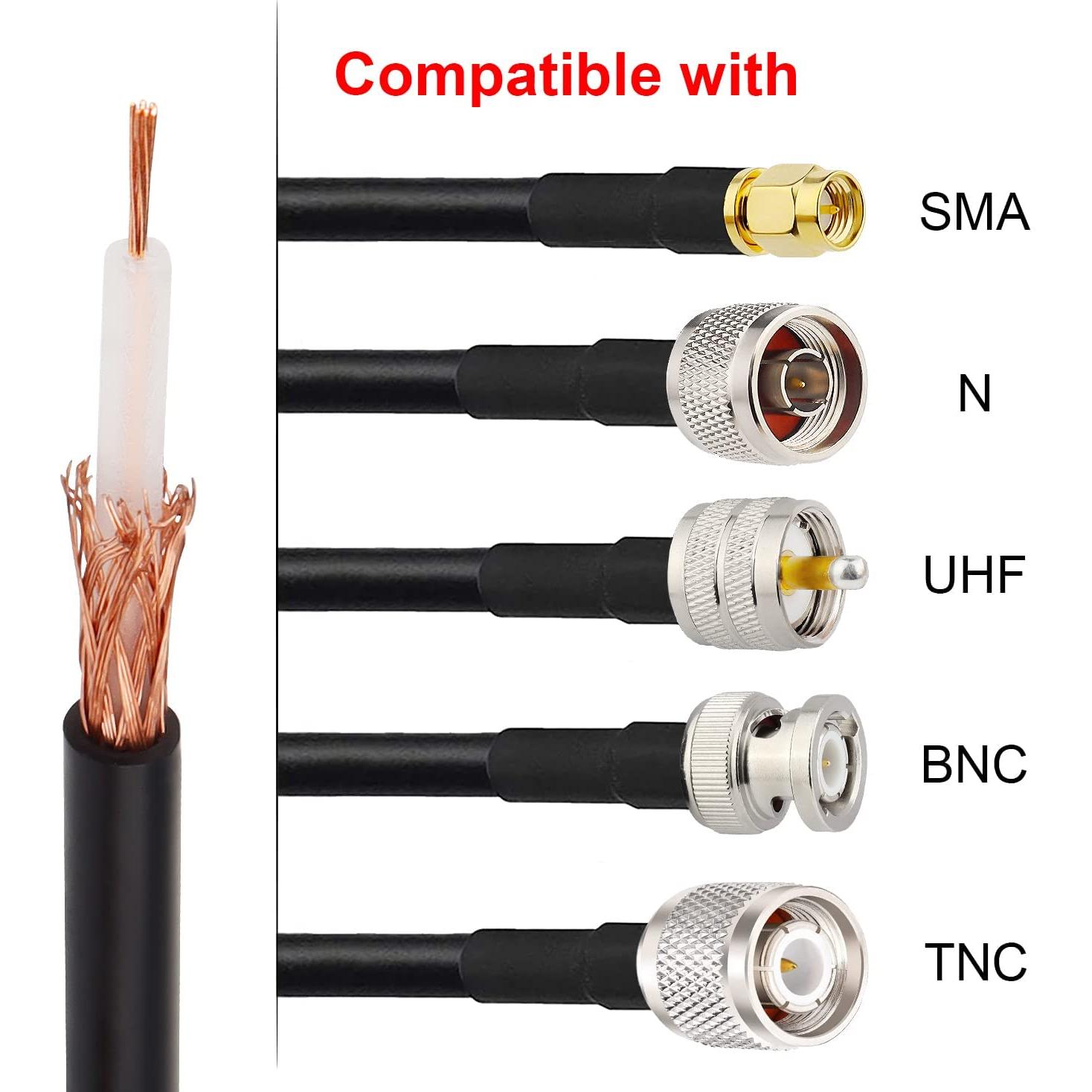 Cable coaxial RG174 MOOKEERF 15.24m baja pérdida 50 Ohmios