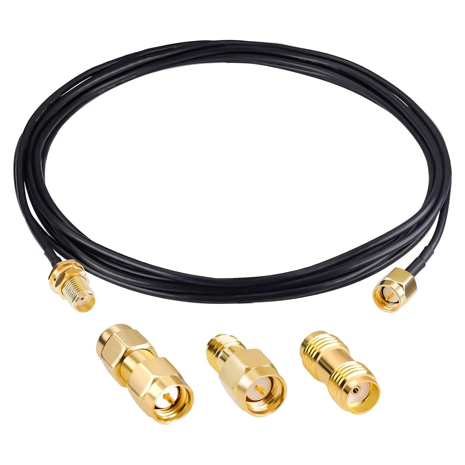 Cable Coaxial Goupchn SMA Macho a Hembra RG174 3m con Adaptadores