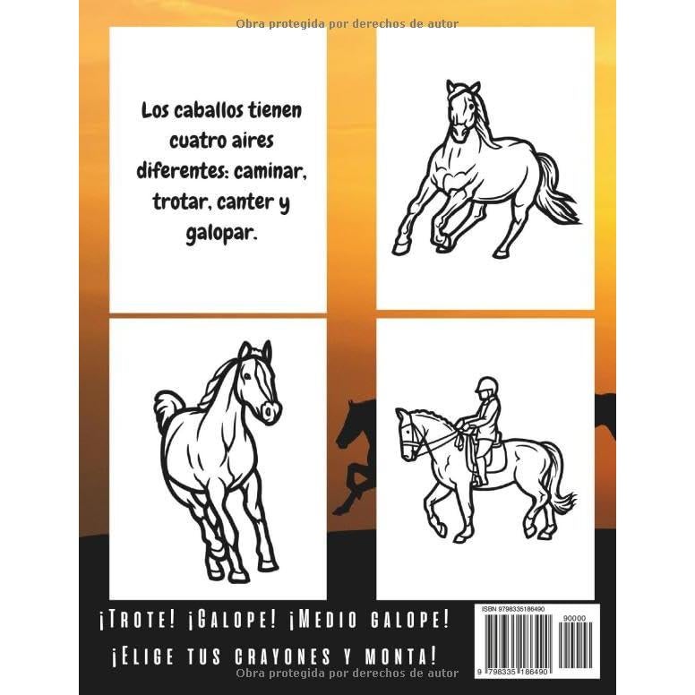 Datos de los caballos y libro para colorear: Datos de los caballos y libro para colorear (Spanish Edition)