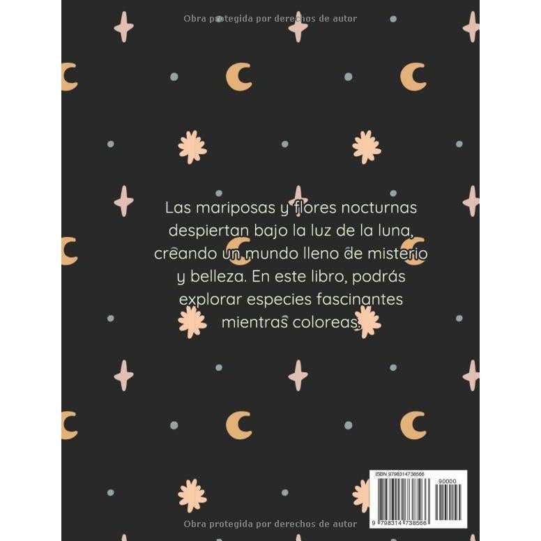 Mariposas y Flores Nocturnas: Libro de colorear (Spanish Edition)