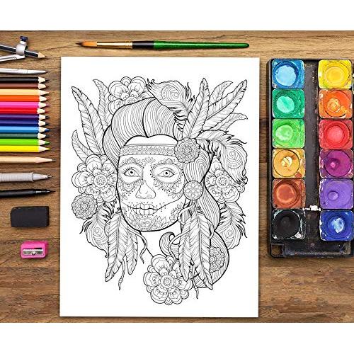 Dia De Los Muertos: Libro De Colorear Para Adultos (Spanish Edition)