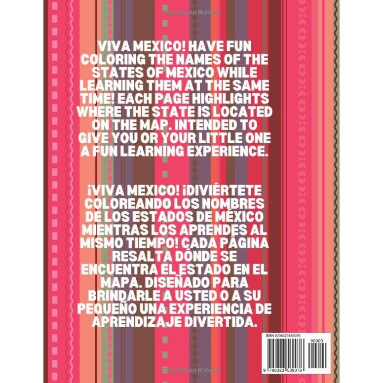 States of Mexico Coloring Book: Libro para colorear de los Estados de México