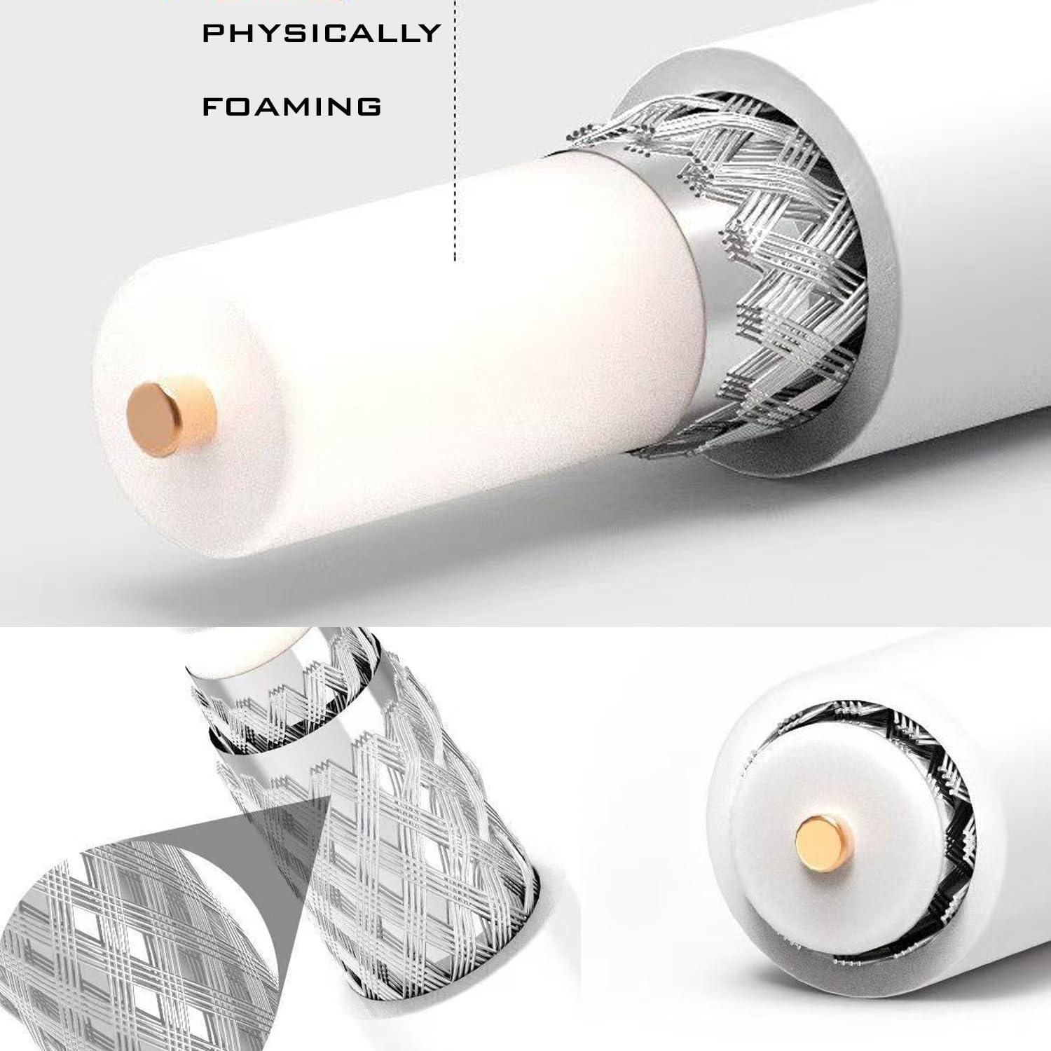 Cable Coaxial RG6 30.48 m Doble Blindado para Internet y TV