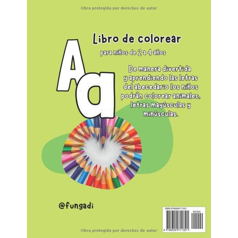 Libro de colorear Animales y Abecedario: Para niños de 2 a 4 años (Spanish Edition)