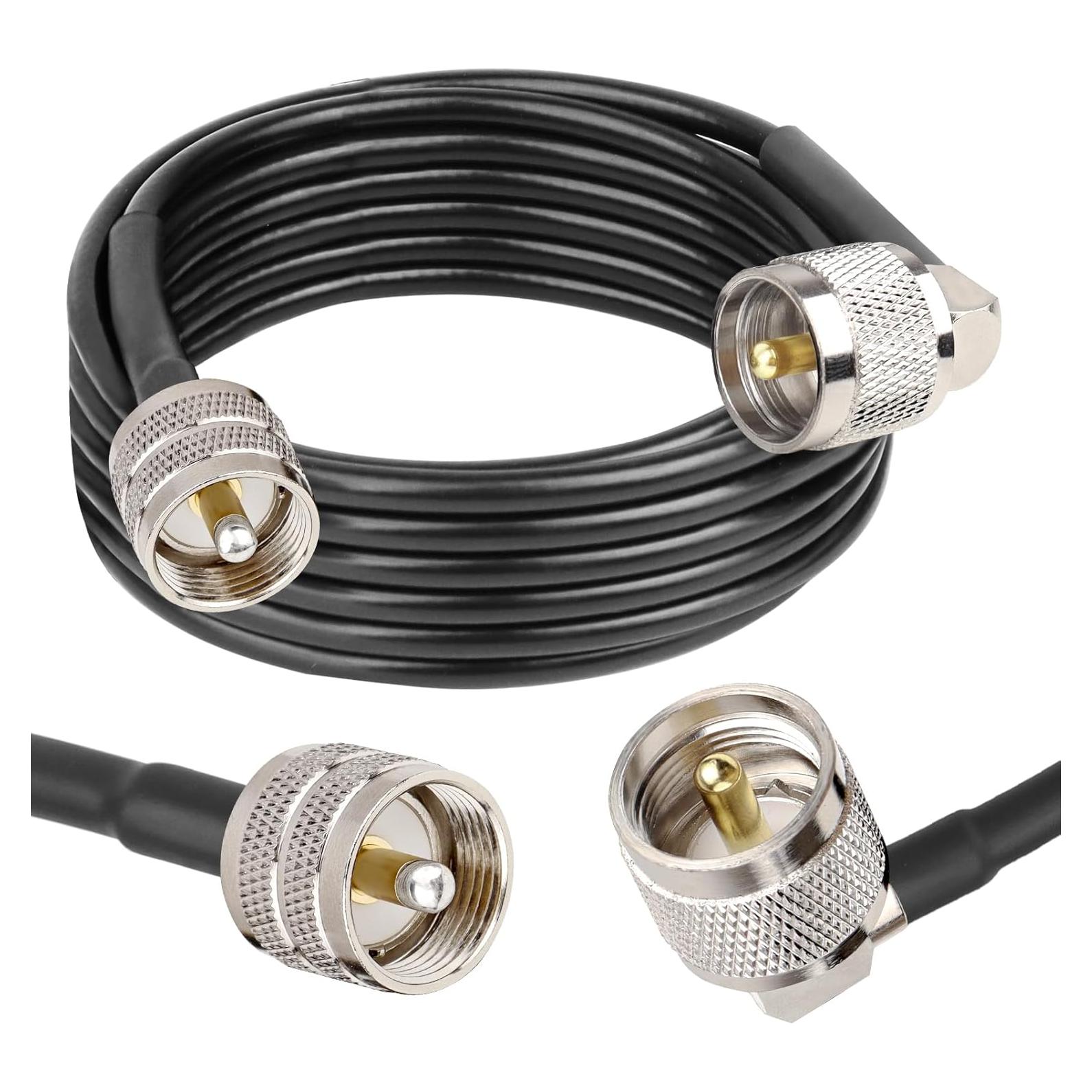 Cable Coaxial RG58 UHF 4.57m PL-259 Macho a Macho