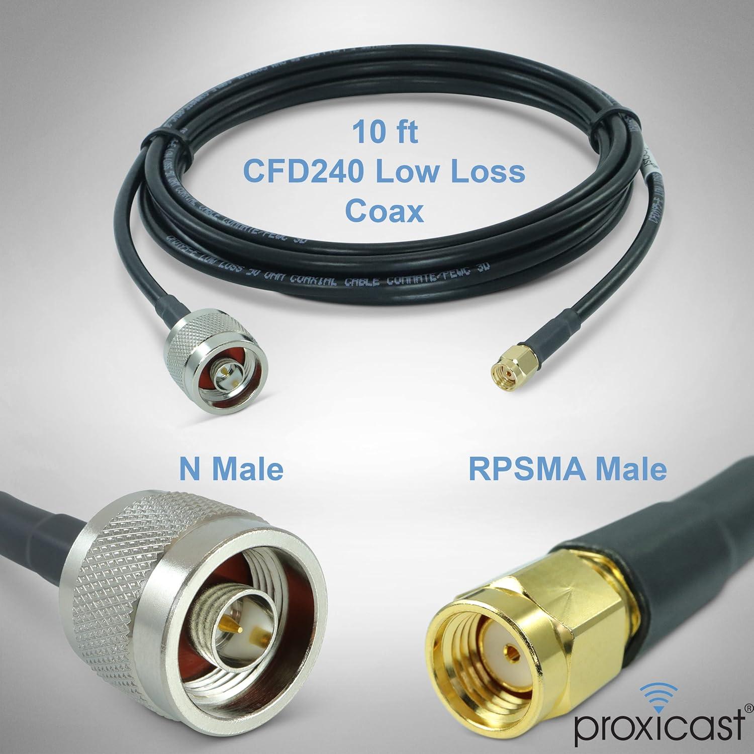 Cable Coaxial Proxicast 3 m LMR240 RP SMA a N Macho