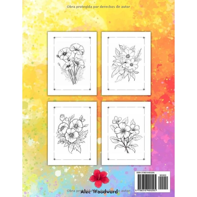Flores Libro De Colorear: Hermoso y fácil para Adolescentes y Adultos con 55 Ilustraciones (Spanish Edition)