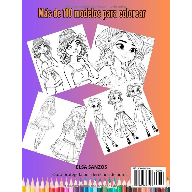 Libro para colorear de moda: más de 110 conjuntos para personalizar. Conjuntos de moda para colorear. Cuaderno de chicas fashion. Diseños de moda. ... colorear, este es su libro! (Spanish Edition)