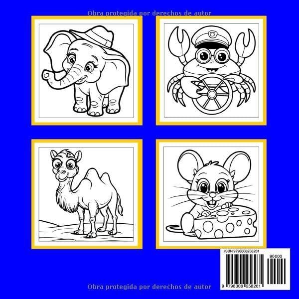 Animales Libro de Colorear para Mayores Letra Grande: 50 Animales Grandes, Fáciles y Lindos para Colorear con Nombres para Personas Mayores, Adultos con Demencia o Alzheimer (Spanish Edition)