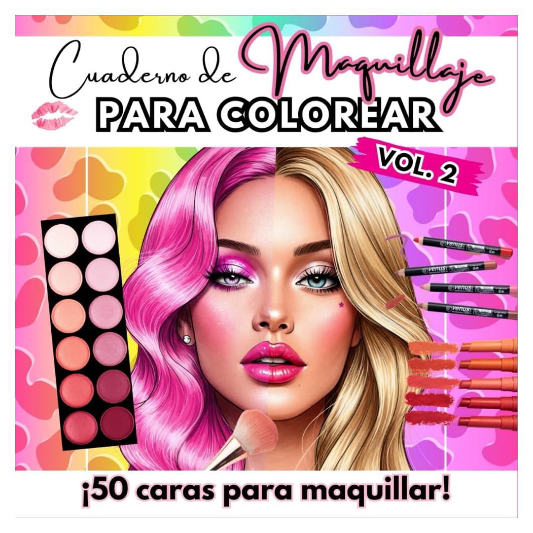 CUADERNO DE MAQUILLAJE PARA COLOREAR - VOLUMEN 2: 50 CARAS PARA COLOREAR, IDEAL PARA NIÑAS Y ADOLESCENTES / LIBRO PARA PRACTICAR MAQUILLAJE CON 50 ... (Libros de colorear) (Spanish Edition)