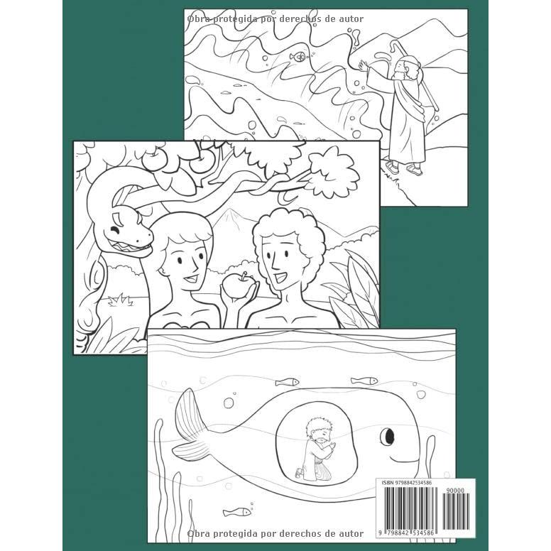 La Biblia Libro de Colorear para Niños, Adolescentes, Adultos y Mayores: Historias Cristianas, Adán y Eva, Vida de Moisés, David y Goliat, Milagros de Jesús y mucho más (Spanish Edition)