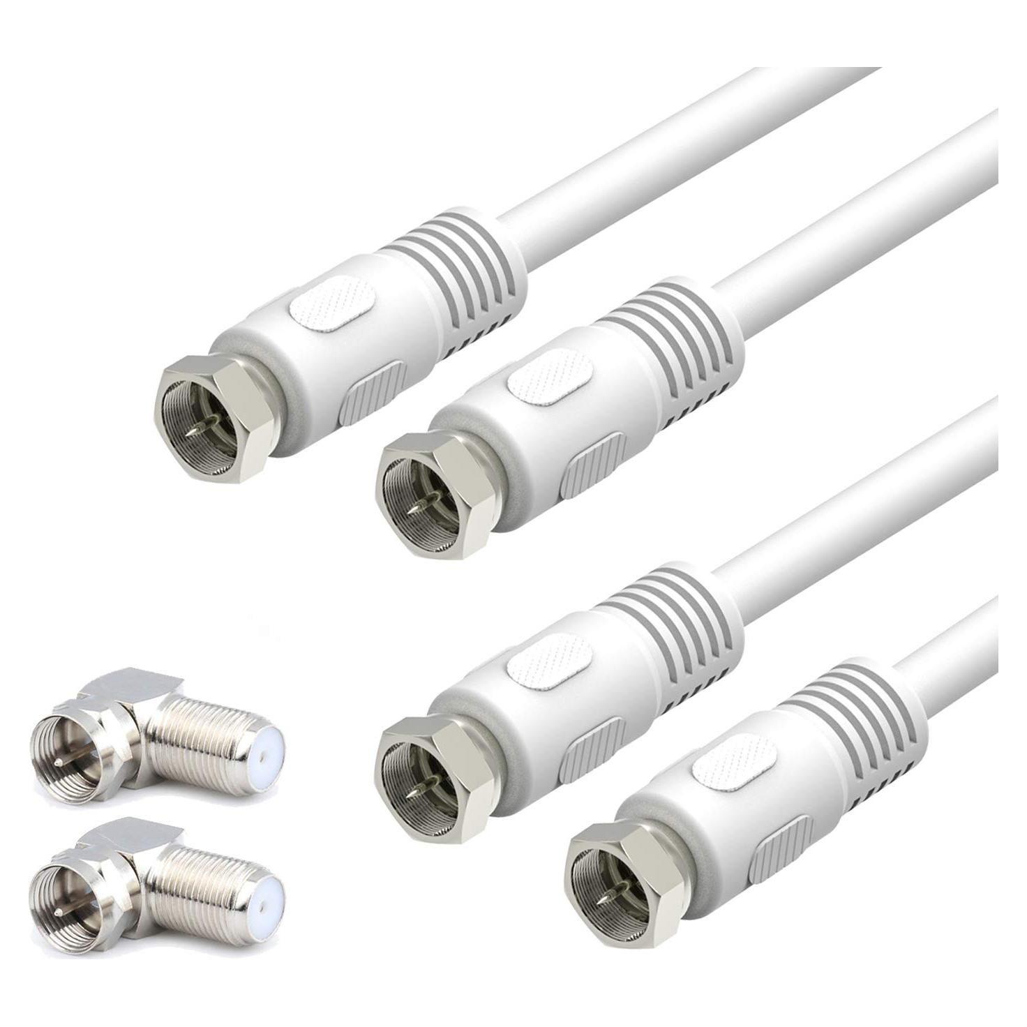 Cable Coaxial RG6 2 Unidades 30.48 cm con Conectores F Macho