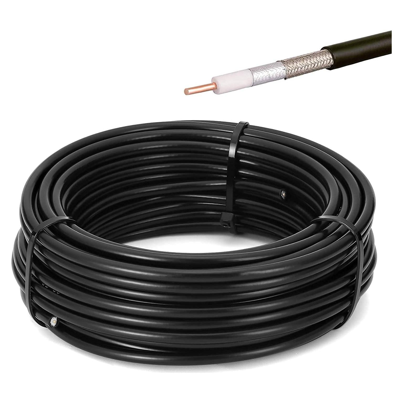 Cable Coaxial RG58 15.24m 50 Ohm Pérdida Baja MOOKEERF