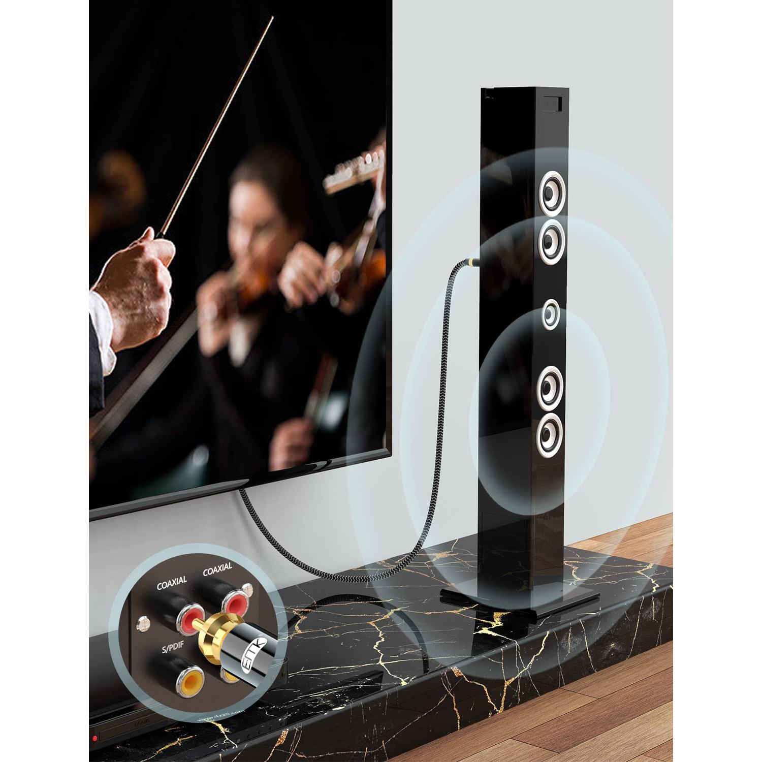 Cable Subwoofer RCA EMK 0.5M Doble Apantallado 24K