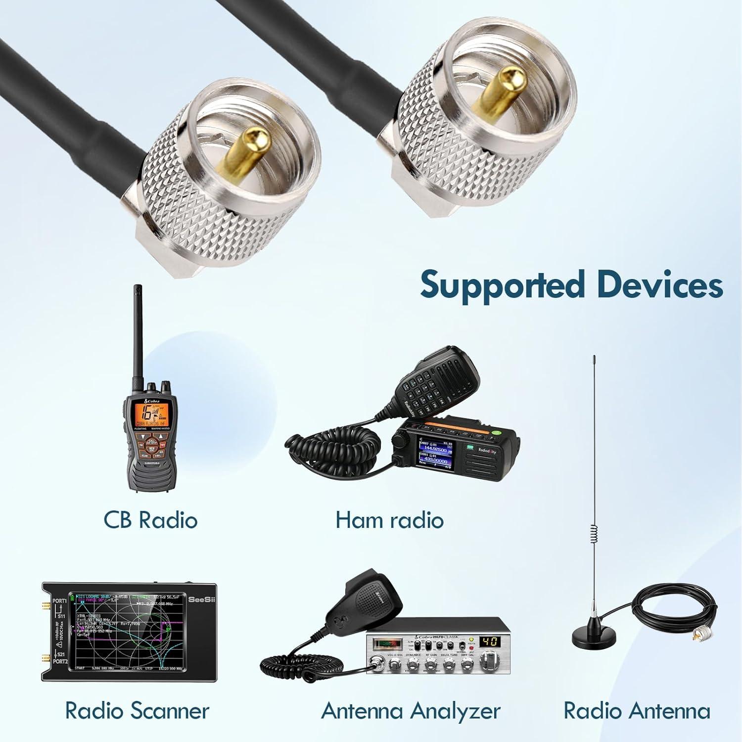 Cable Coaxial RG58 3.05M UHF Macho a Macho MOOKEERF