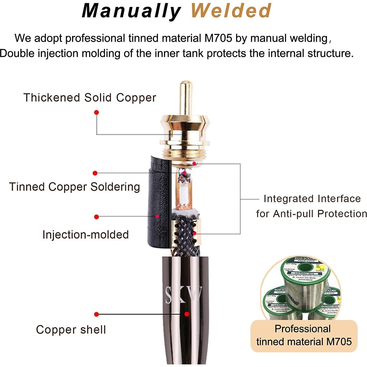 Cable Coaxial Digital SKW RCA a RCA 2M para Subwoofer