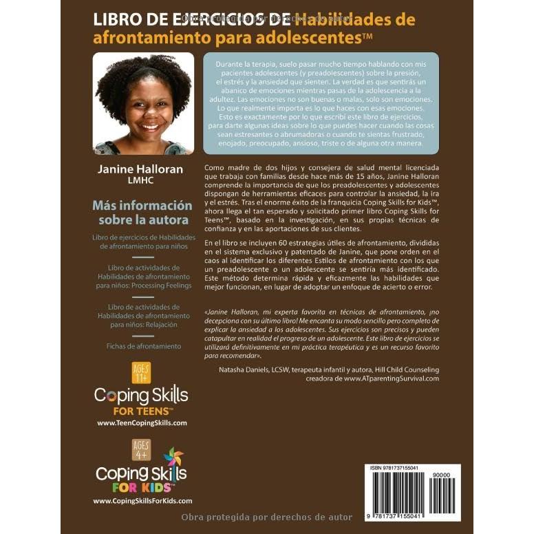 Libro de Ejercicios de Habilidades de Afrontamiento para Adolescentes: 60 formas útiles para enfrentar el estrés, la ansiedad y el enojo (Spanish Edition)