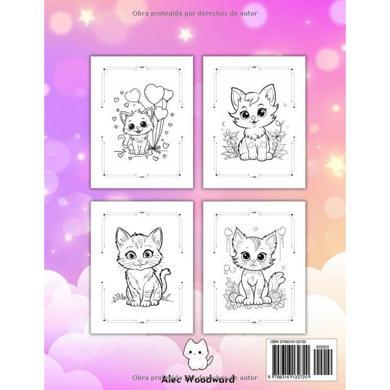 Kawaii Gatos Libro De Colorear: Atrevido y Fácil Con 50 Adorables Gatos para Niños, Adolescentes y Adultos (Spanish Edition)