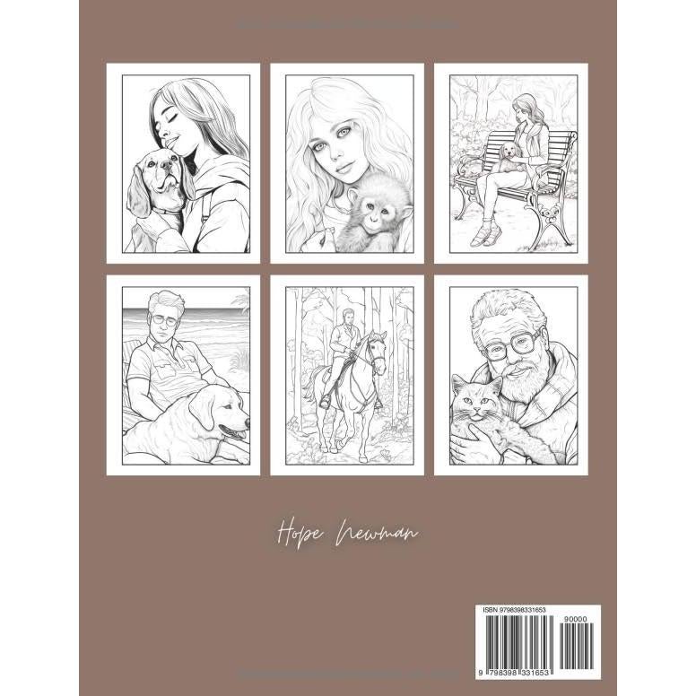 Personas con mascotas para adolescentes y adultos: libro para colorear con 45 tiernas mascotas y sus amigos humanos | Gran idea de regalo para los ... y reducir la ansiedad. (Spanish Edition)