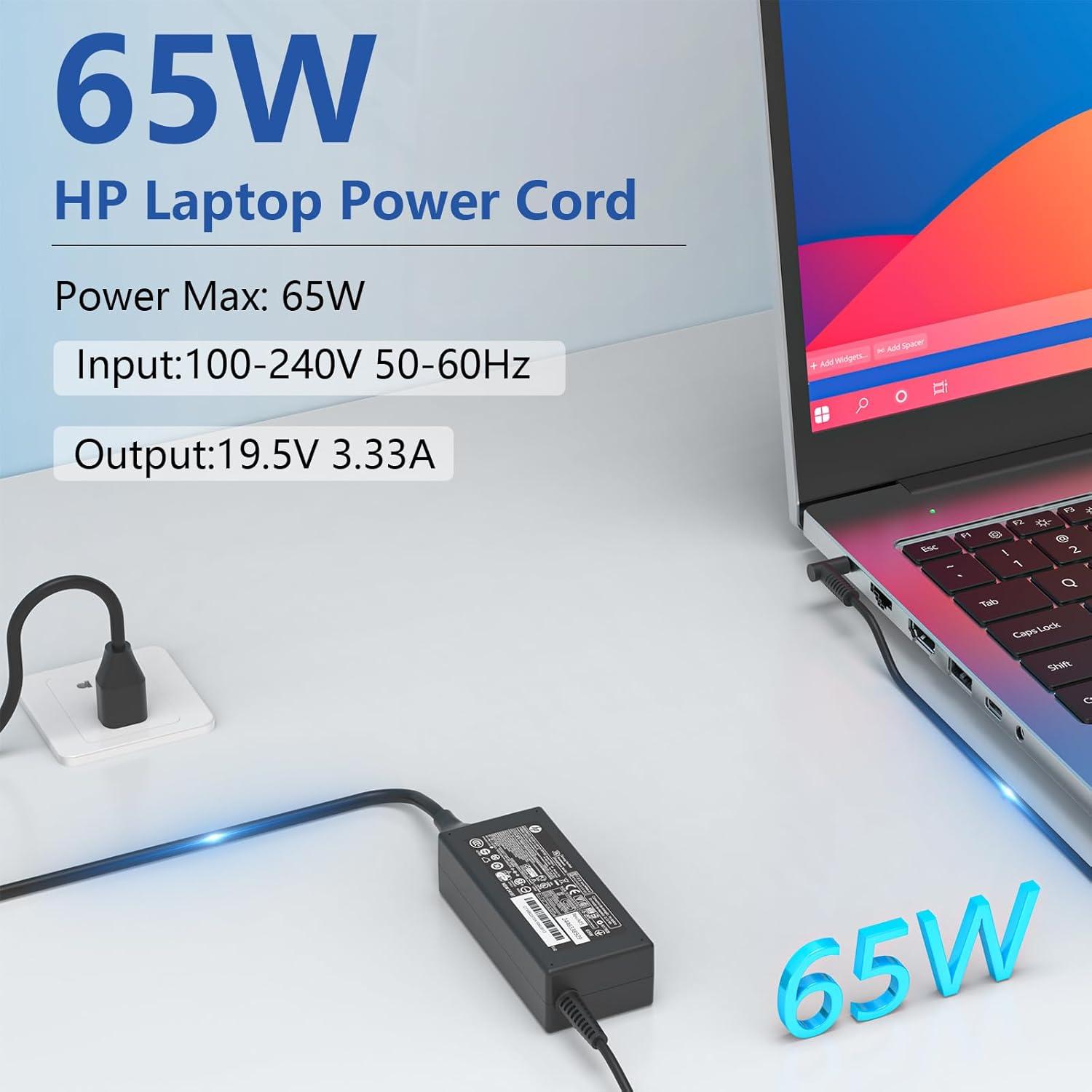 Cargador Laptop 65W HP Adaptador Corriente 4.5x3.0mm