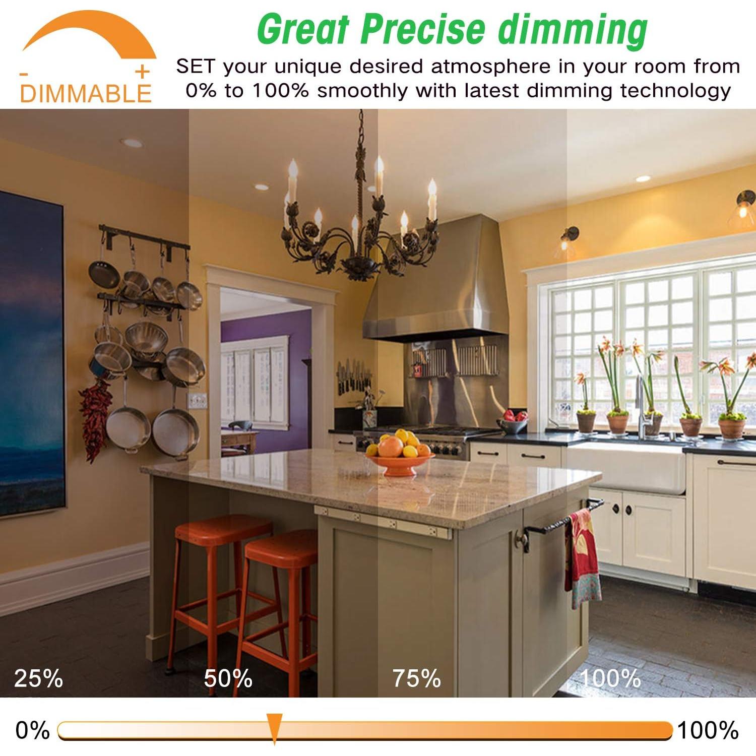 Paquete de 12 Bombillas LED E12 4W 2700K Candelabro Hueliv