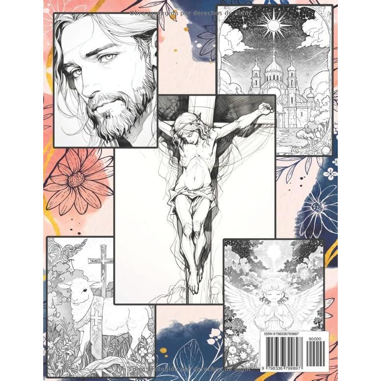 Divertido Libro Cristiano Para Colorear Para Adultos Y Adolescents: Páginas Para Colorear De Jesús Santa María Historias Bíblicas Y Símbolos | ... Del Estrés (Cristianismo) (Spanish Edition)