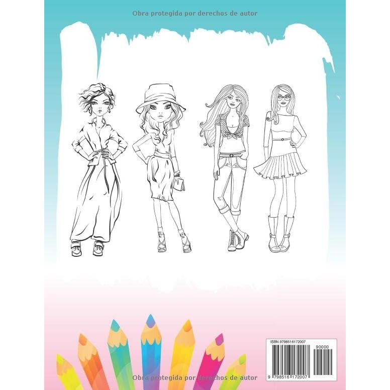 Diseños de Moda Coloración Para Niñas: Libro De Colorear Fashion Para Adolescente | Cuaderno Creativo Para Chicas. (Spanish Edition)