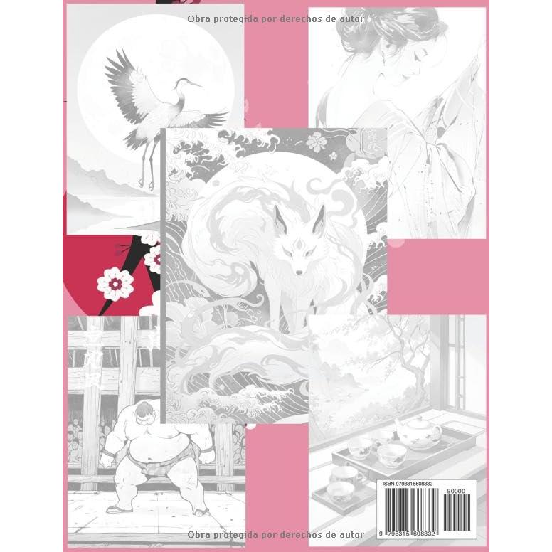 Japón 101 Libro Para Colorear: Páginas Para Colorear De Iconos De La Cultura Y La Estética Japonesas Objetos Tradicionales Comida Edificios Mitología ... | Niño Adulto Adolescente (Spanish Edition)