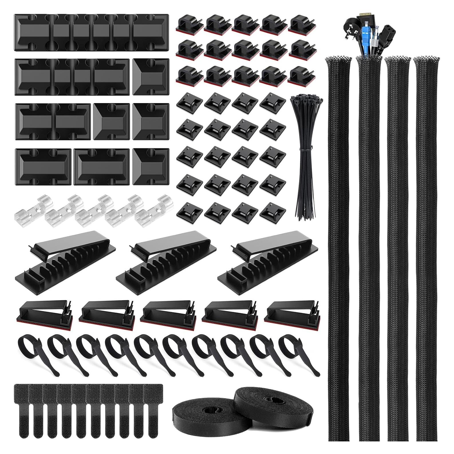 OneLeaf Kit de Gestión de Cables 183 Piezas Organizador