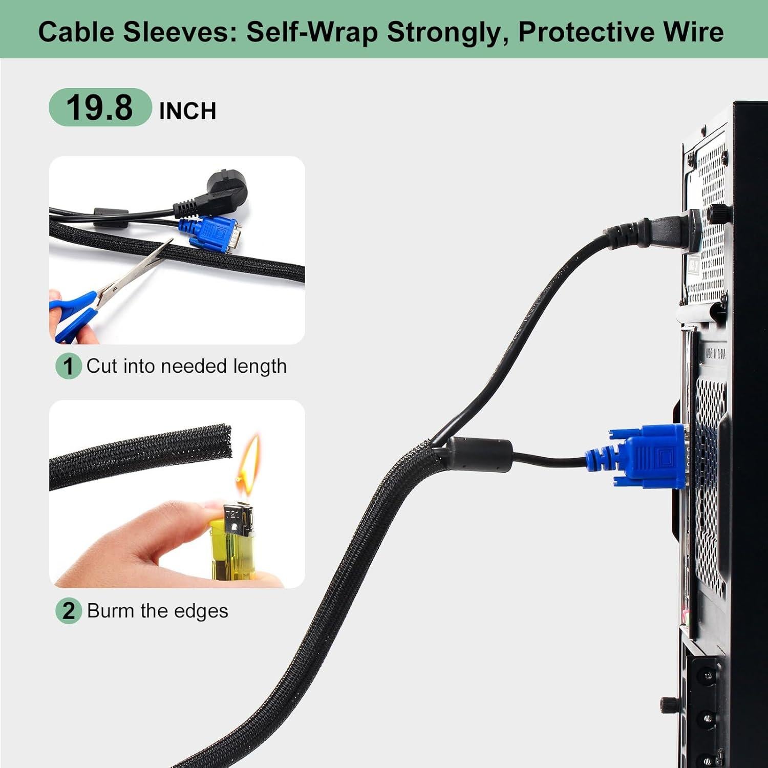 OneLeaf Kit de Gestión de Cables 183 Piezas Organizador