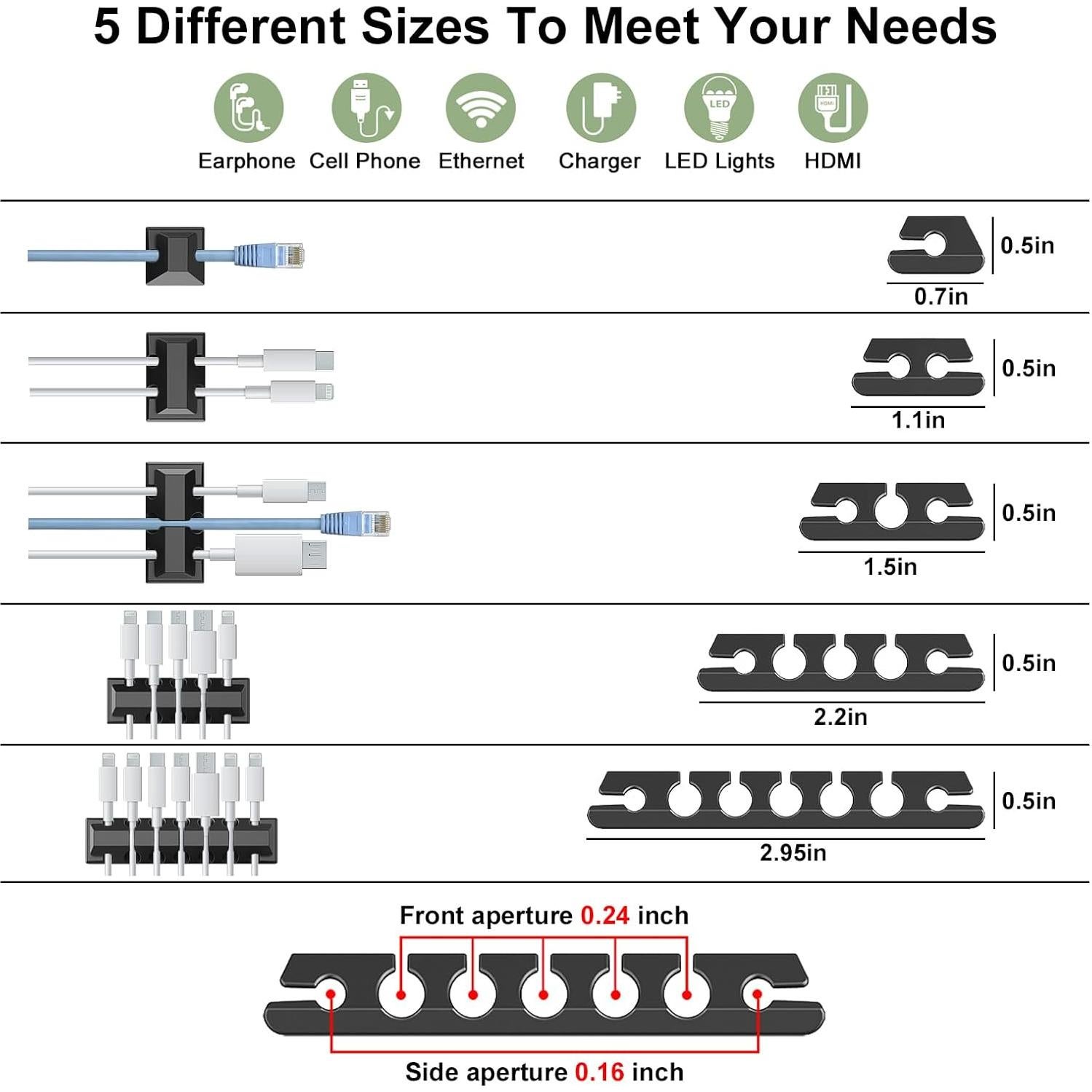 OneLeaf Kit de Gestión de Cables 183 Piezas Organizador