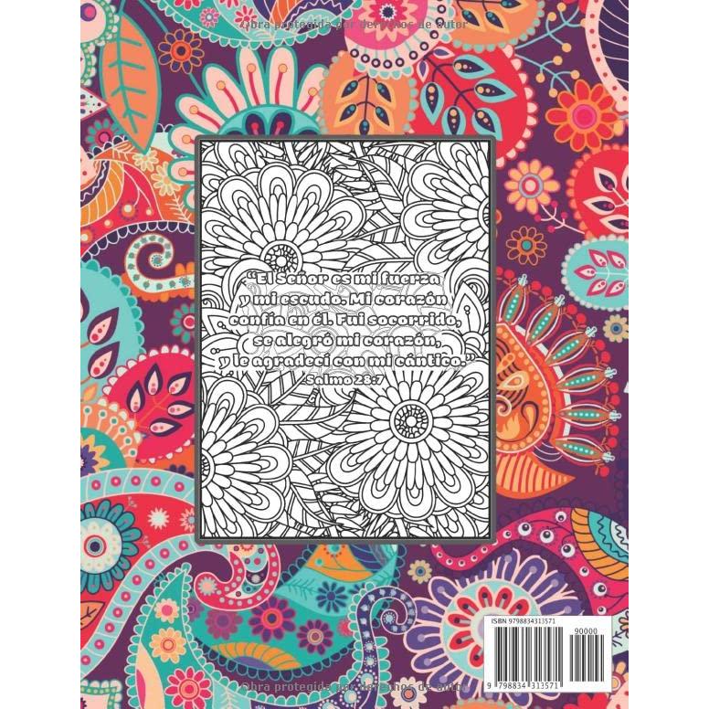 Versículos de la Biblia libro de colorear: inspiradores versículos de la biblia, hermosos diseños de flores con citas de la biblia para niños, adolescentes y adultos (Spanish Edition)