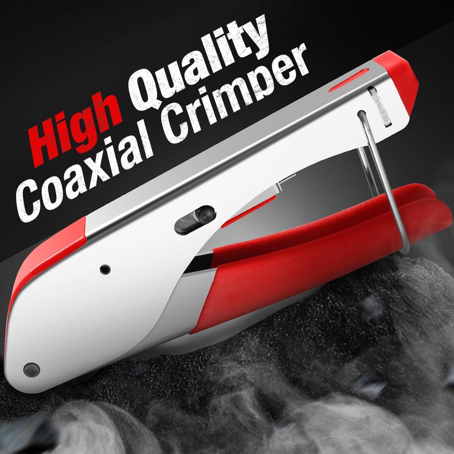 Crimpadora Coaxial ELenest RG59 RG6 con Pelacables y Conectores