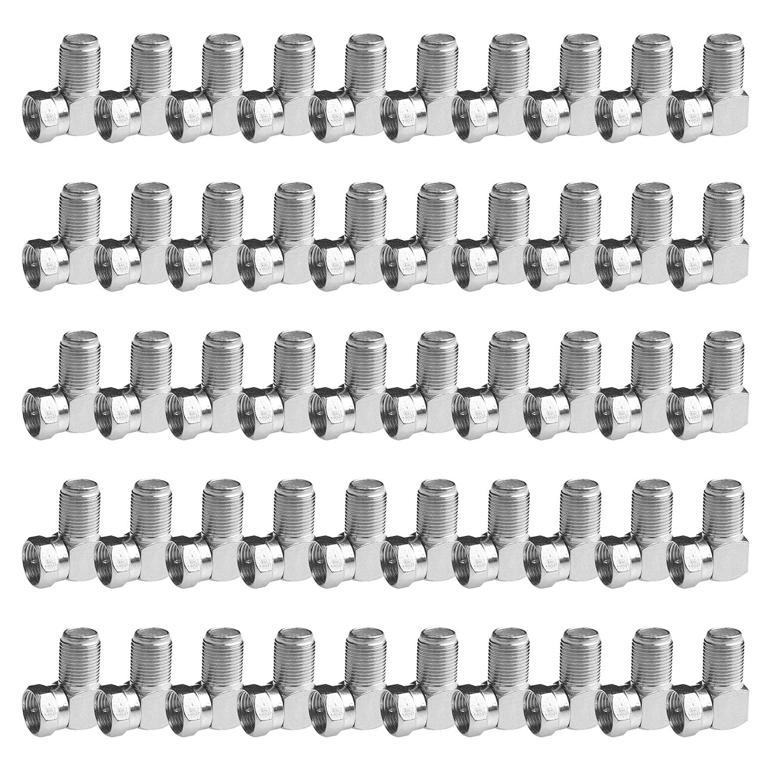 Conector Coaxial en Ángulo Recto F Tipo 50 Pcs RG59 RG6