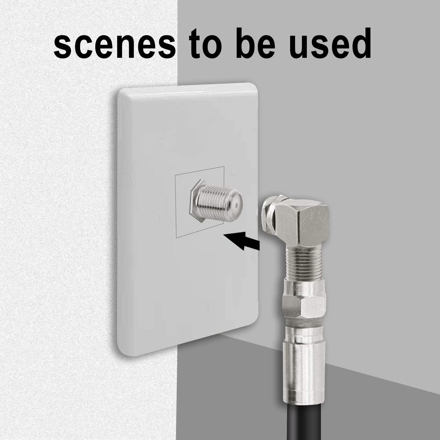 Conector Coaxial en Ángulo Recto F Tipo 50 Pcs RG59 RG6