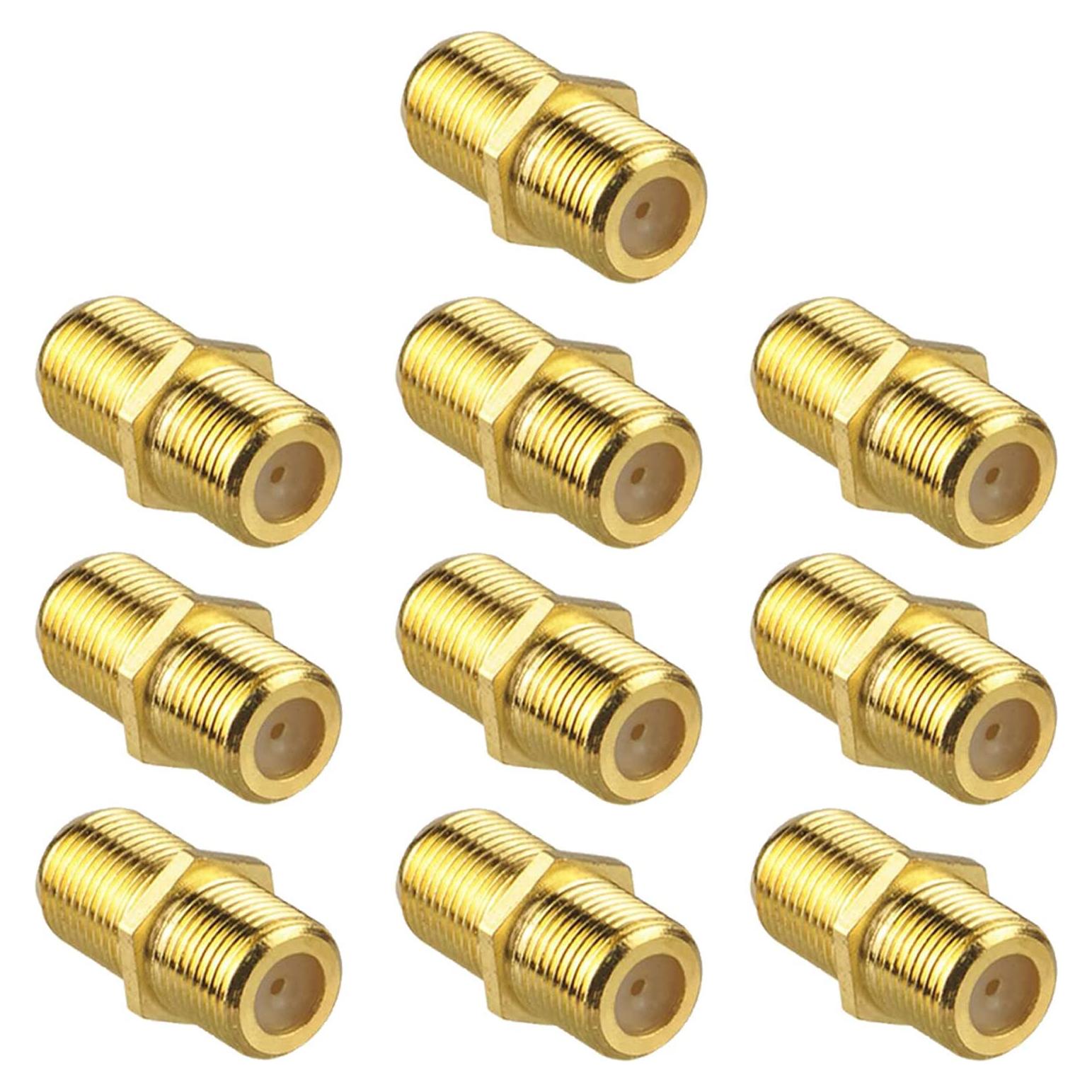 Conectores de Cable Coaxial QDiShi F-Type Doble Macho 10 Pcs