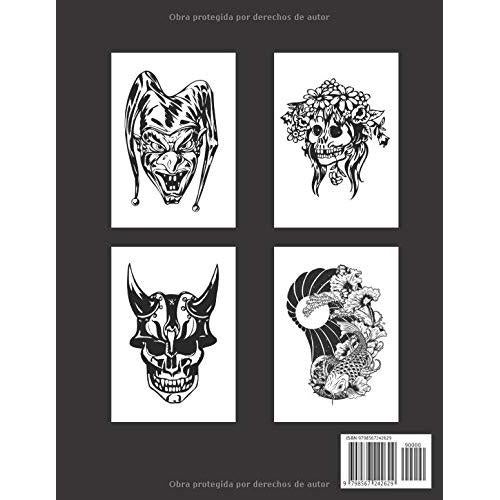 Tatuajes Libro de Colorear -Santa Muerte.: Libro de Colorear para Adultos para Aliviar el Estrés y Relajarse, Diseños de Tatuajes para Hombres y Mujeres. (Spanish Edition)