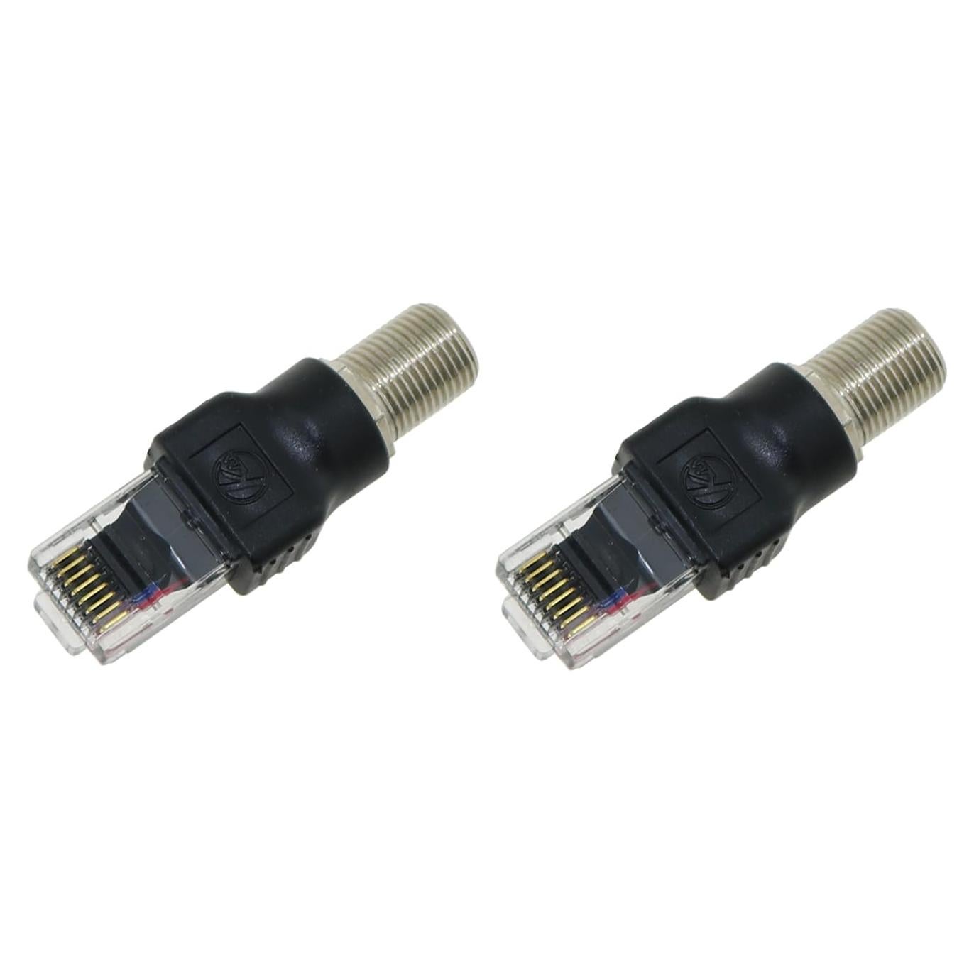Adaptador Coaxial RF a RJ45 DGZZI 2 Piezas F Hembra Macho