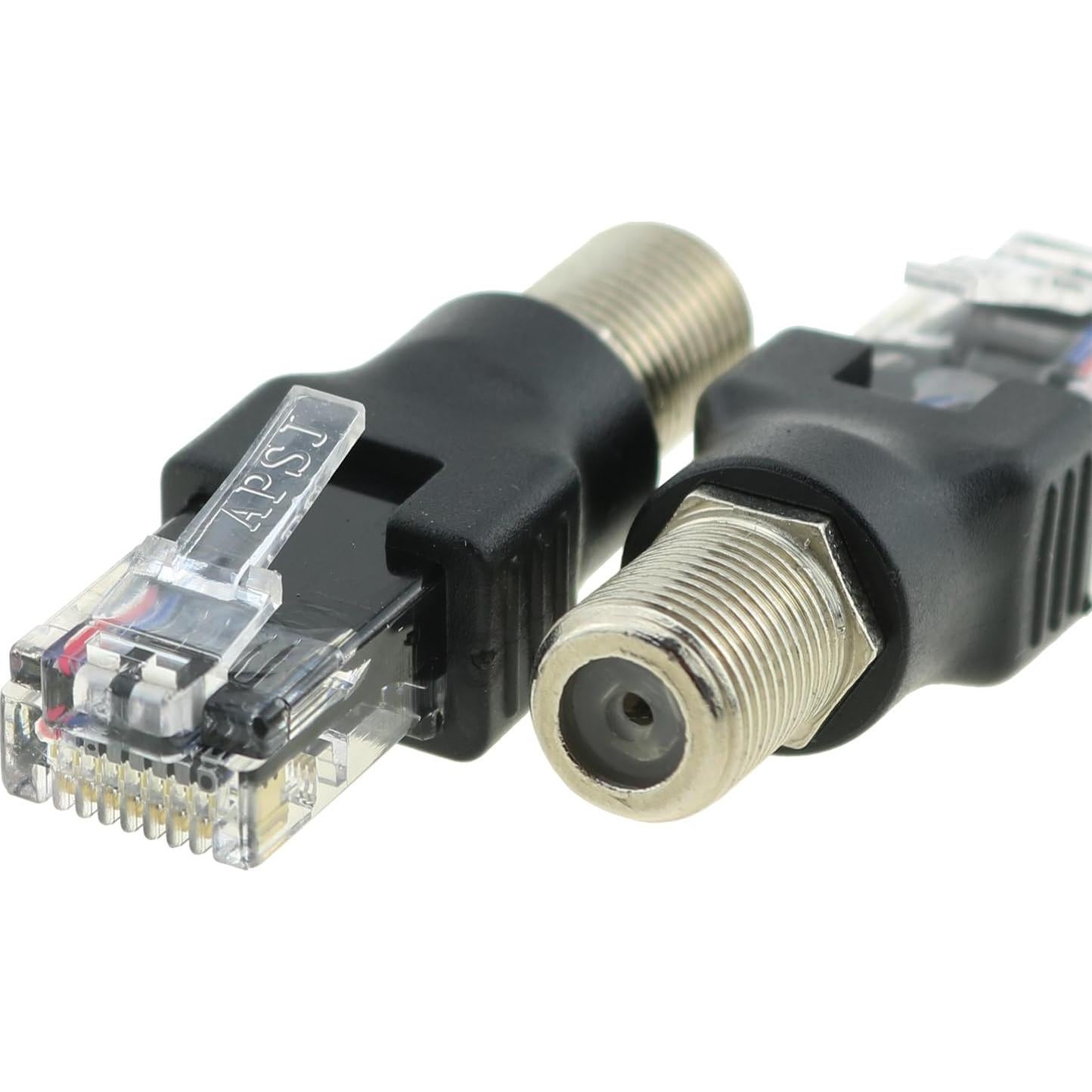 Adaptador Coaxial RF a RJ45 DGZZI 2 Piezas F Hembra Macho