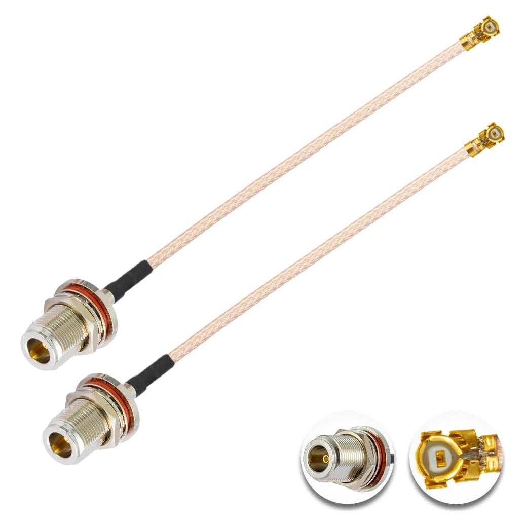 2 Cables Coaxiales U.F.L1 a N Tipo Hembra 10cm RG178