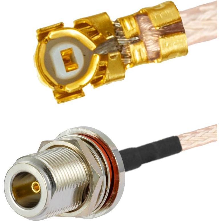 2 Cables Coaxiales U.F.L1 a N Tipo Hembra 10cm RG178