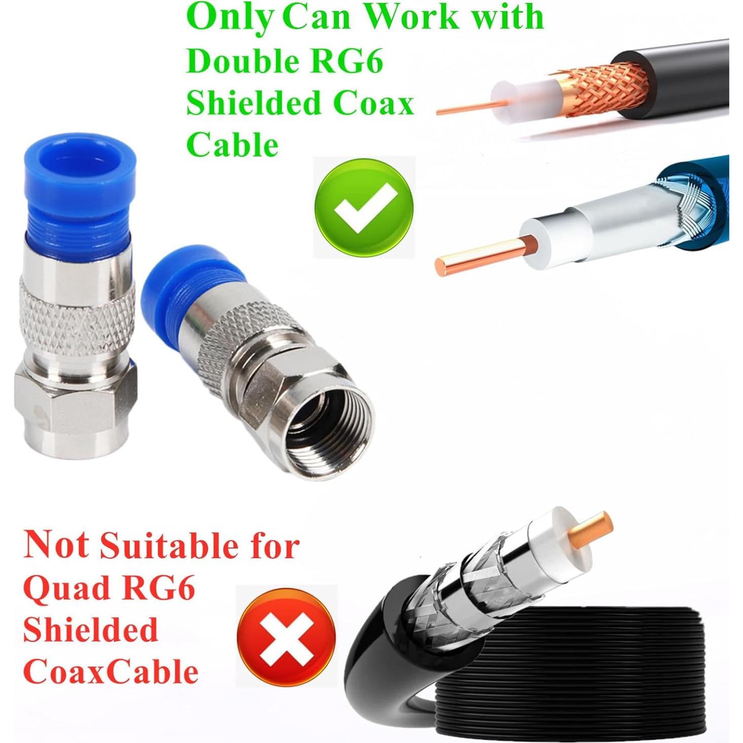 Kit de Crimpado de Cable Coaxial Gaobige RG6 RG59 10 Conectores