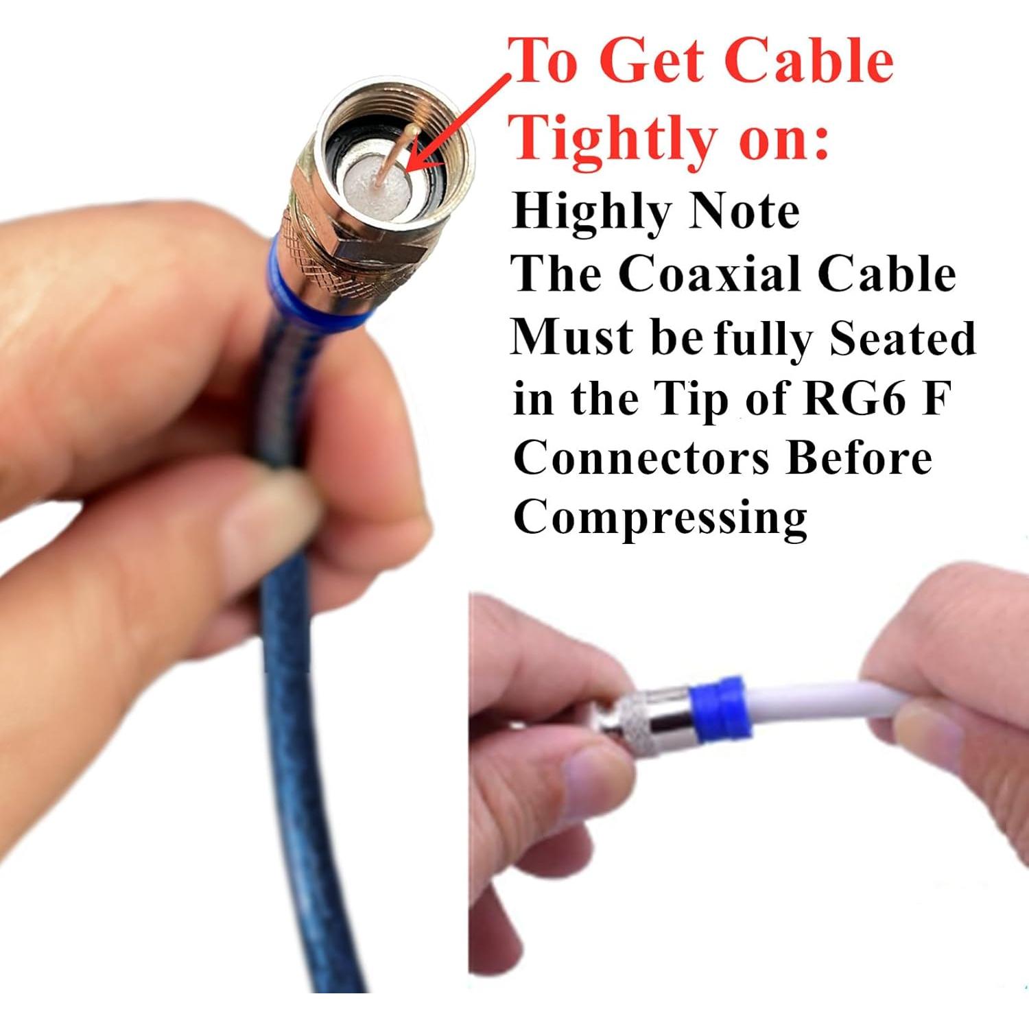 Kit de Crimpado de Cable Coaxial Gaobige RG6 RG59 10 Conectores