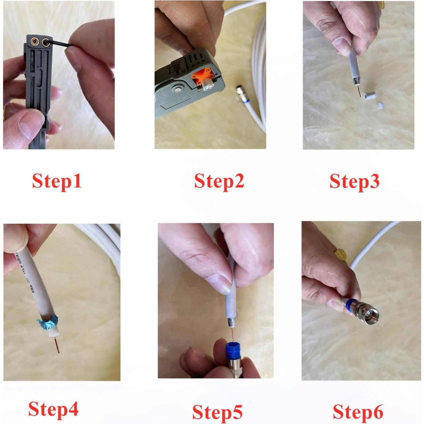Kit de Crimpado de Cable Coaxial Gaobige RG6 RG59 10 Conectores