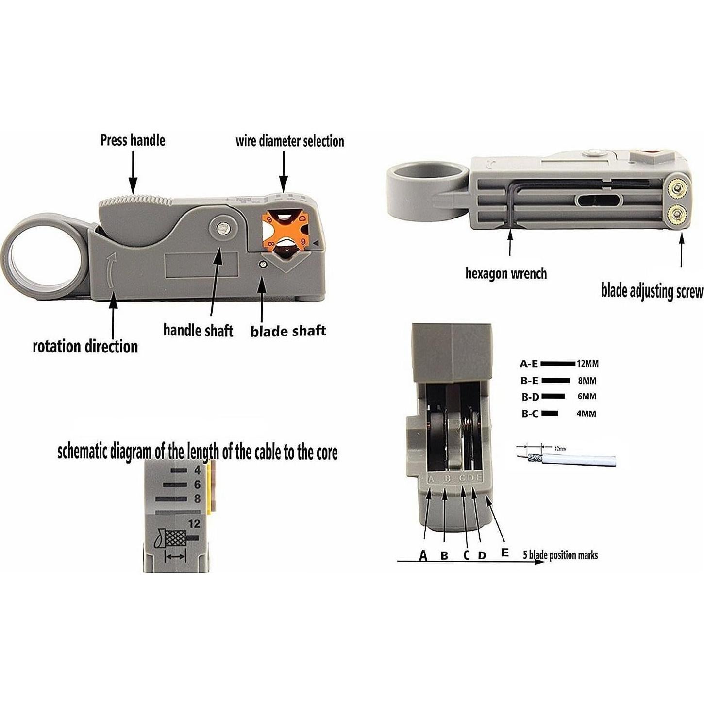 Kit de Crimpado de Cable Coaxial Gaobige RG6 RG59 10 Conectores