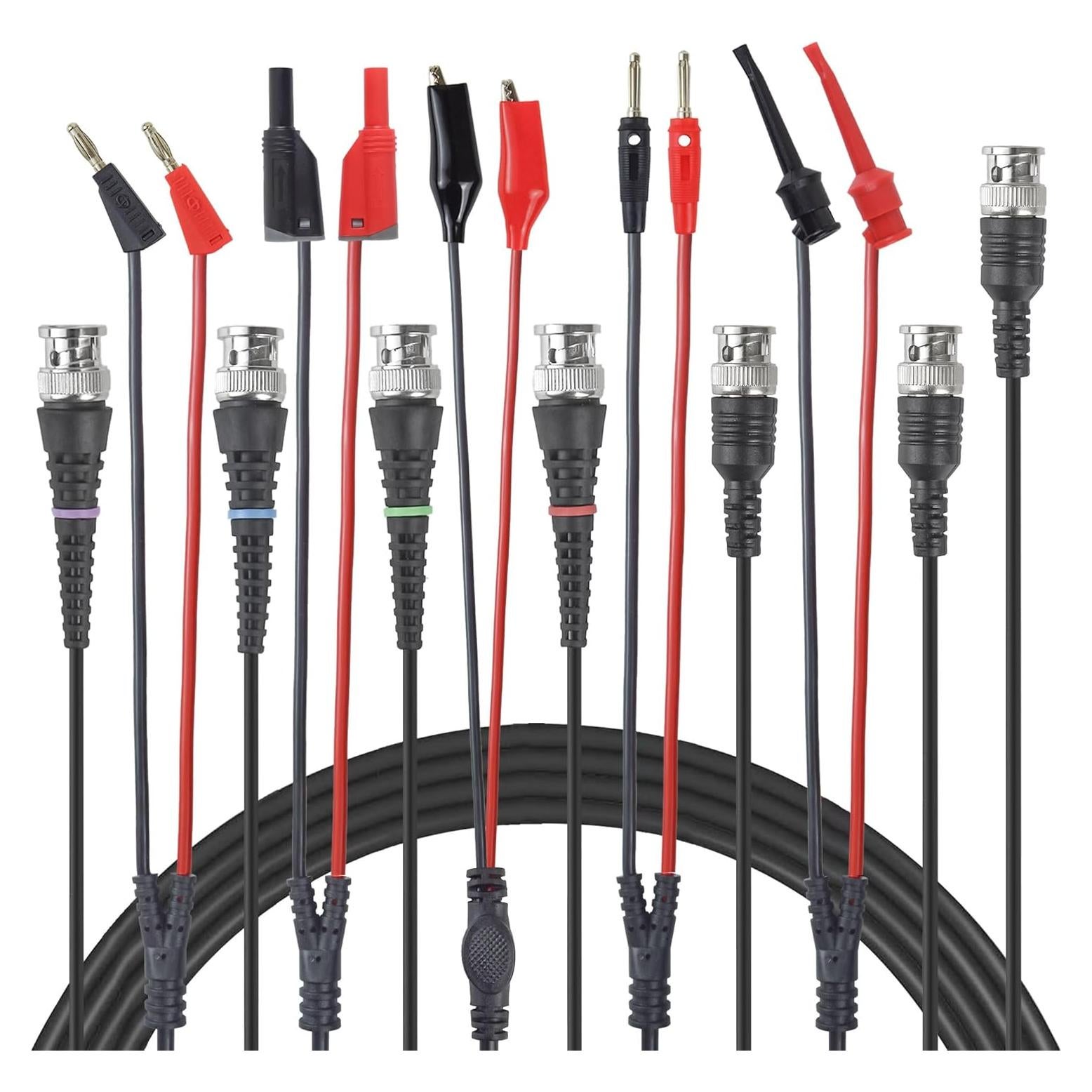 ZIBOO ZB-KIT16 Cables de Prueba BNC a Clips de Cocodrilo 6 Pzas