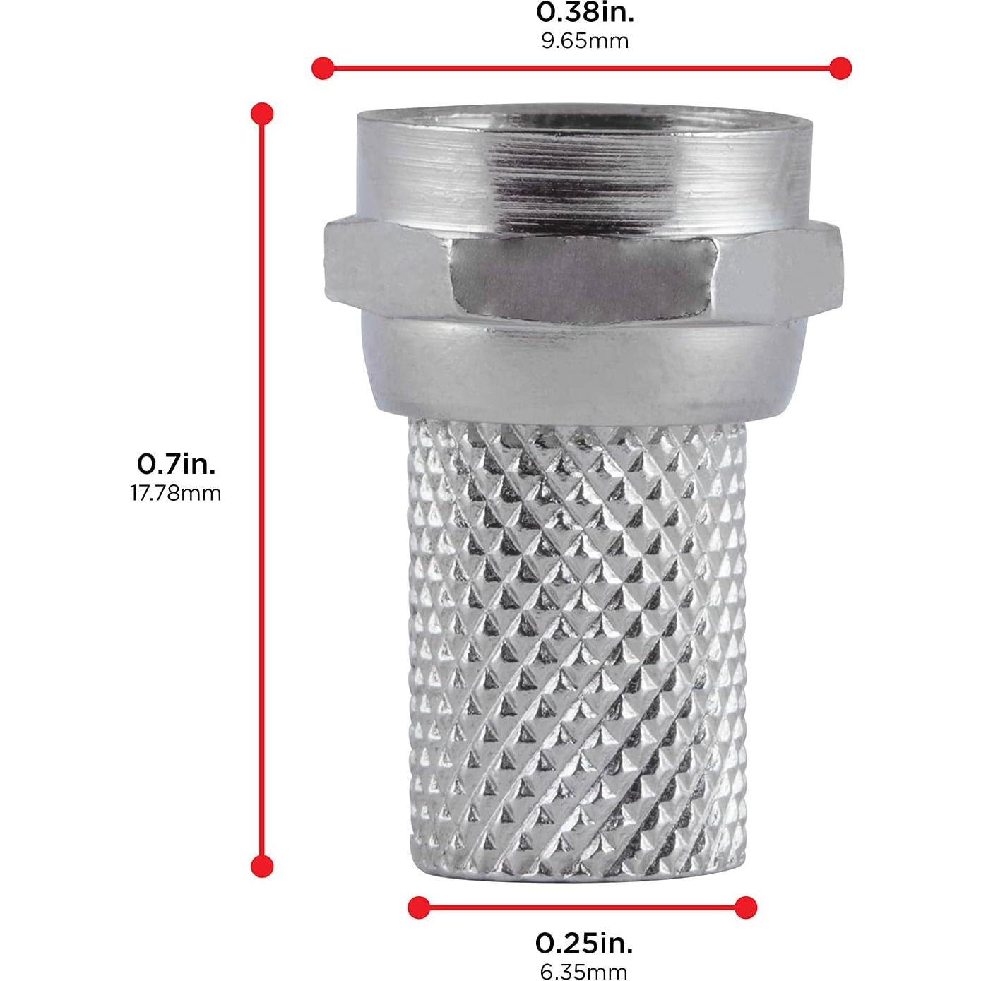 Conectores Coaxiales F-Type Twist-On UltraPro RG6 - Paquete de 4